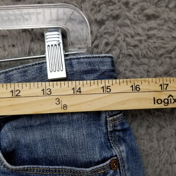 Loft Shorts Womens 2 Blue Stretch Denim Roll Cuff Jort - Picture 4 of 12